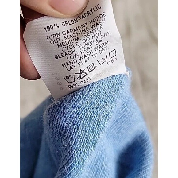 Robert Bruce Mens XL V Neck Sweater Pullover Blue Knit Casual 90s USA NOS NWT - Picture 6 of 13